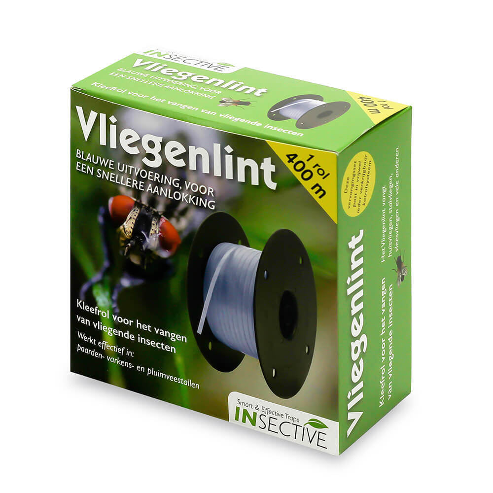 Insective FlyRibbon Vliegenlint Blauw | 400 Meter | Voor Grote Ruimtes