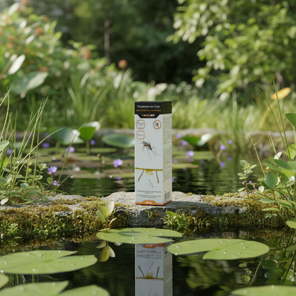 Knock Off Muggenlarven Stop verpakking bij tuinvijver – gifvrije muggenlarvenbestrijding
